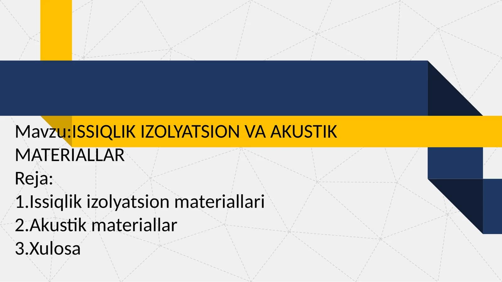 ISSIQLIK IZOLYATSION VA AKUSTIK MATERIALLAR 1
