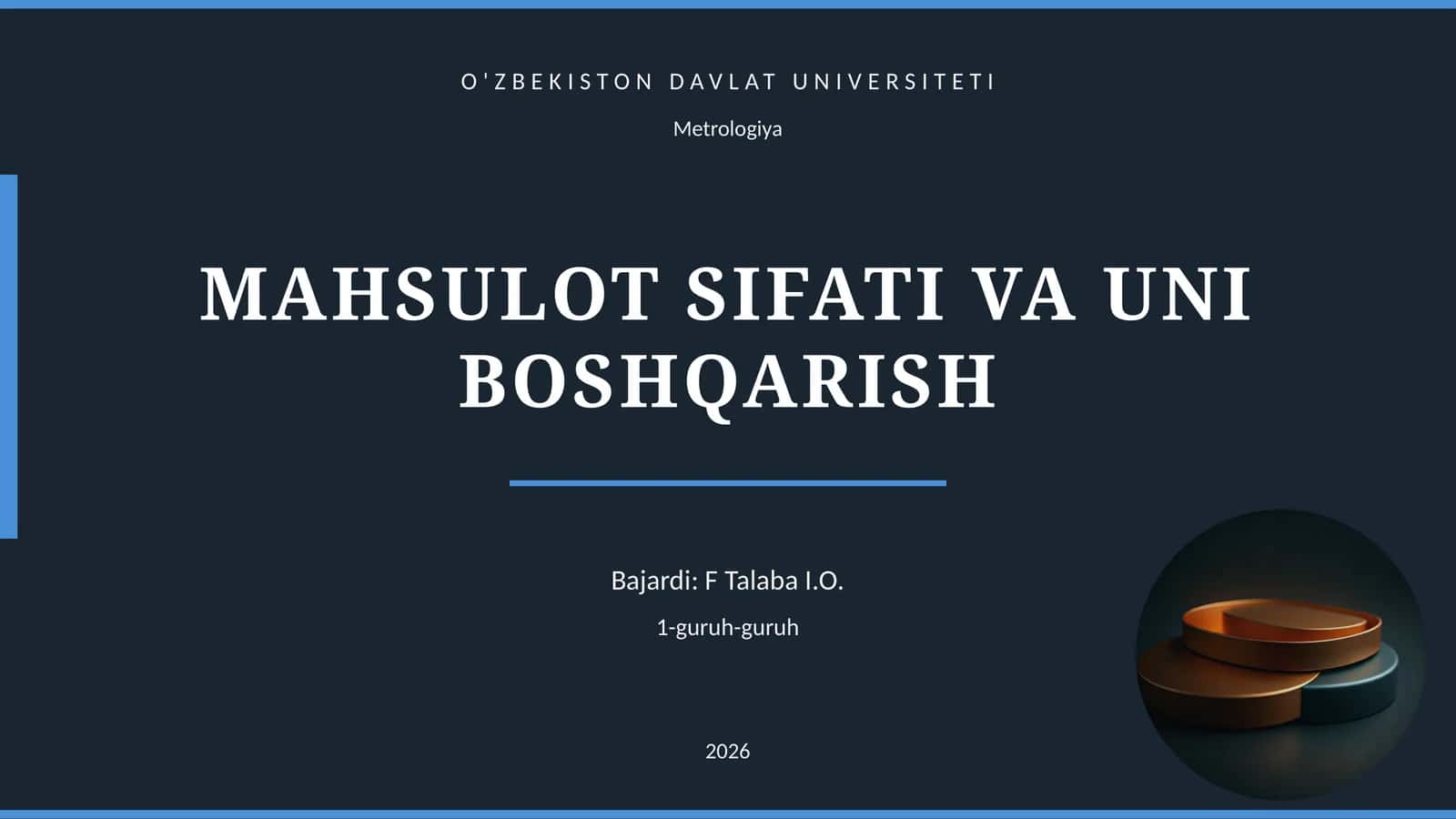 MAHSULOT SIFATI VA UNI BOSHQARISH 1