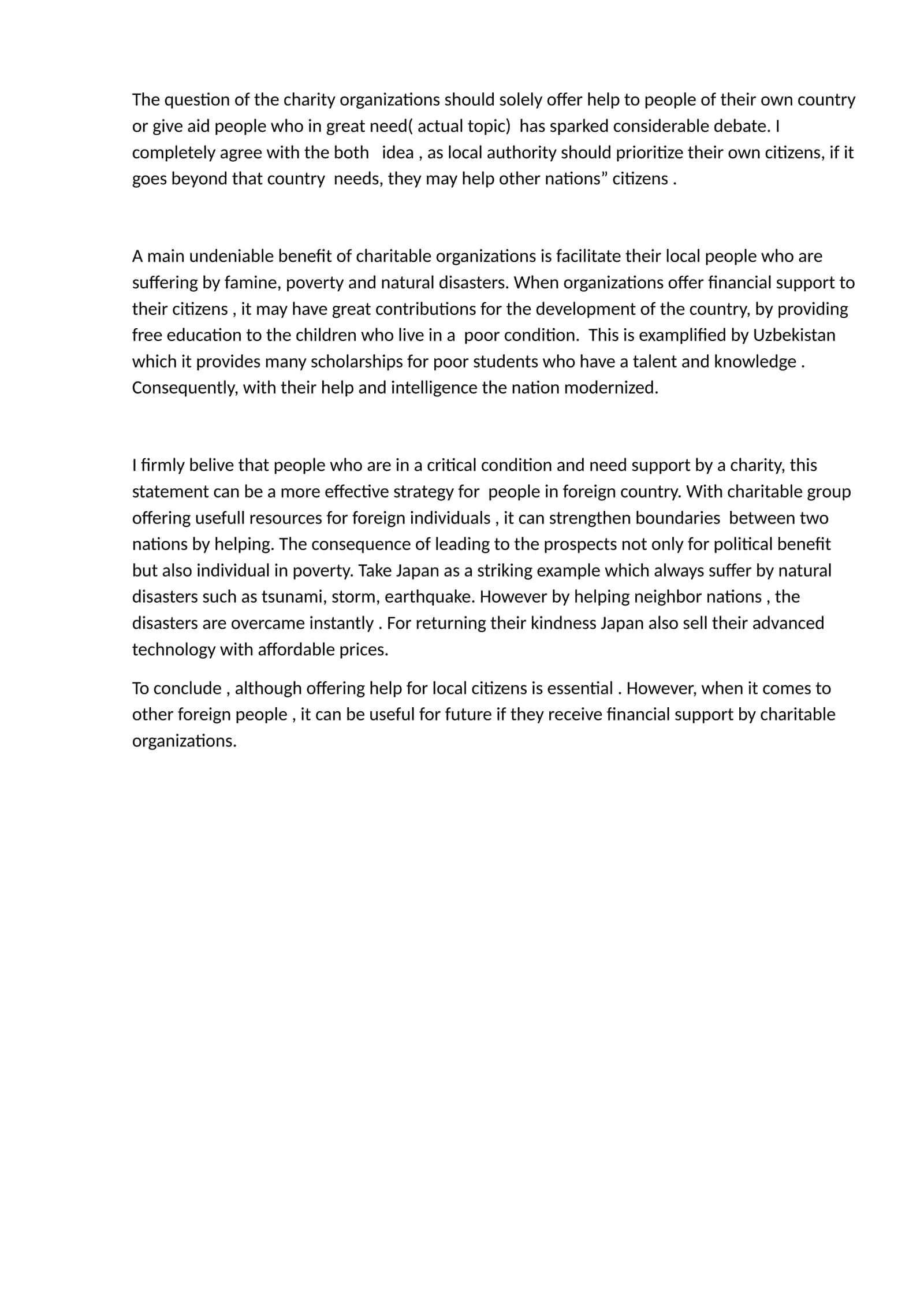 Charitable Organizations and International Aid 1