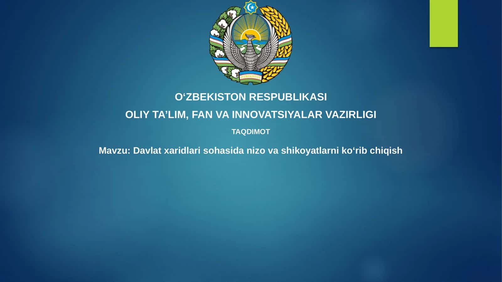 Davlatxaridlarisohasidanizovashikoyatlarnikoʻribchiqish 1