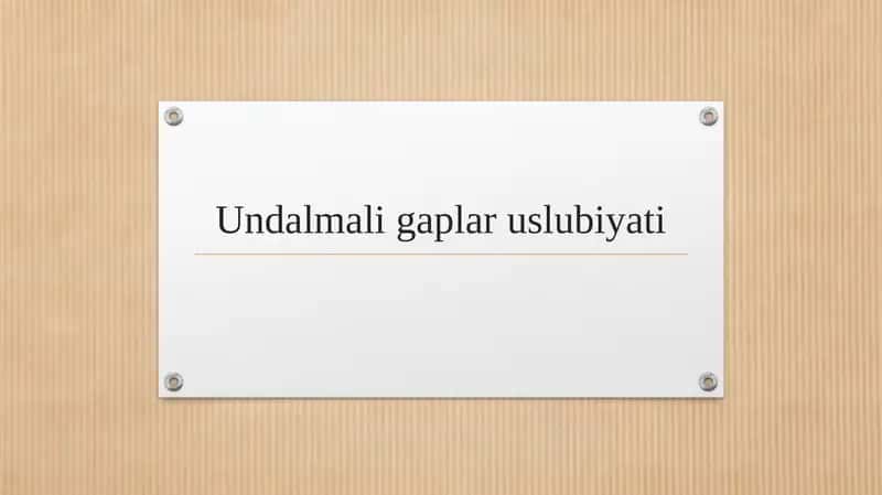 Undalmali gaplar uslubiyati 1