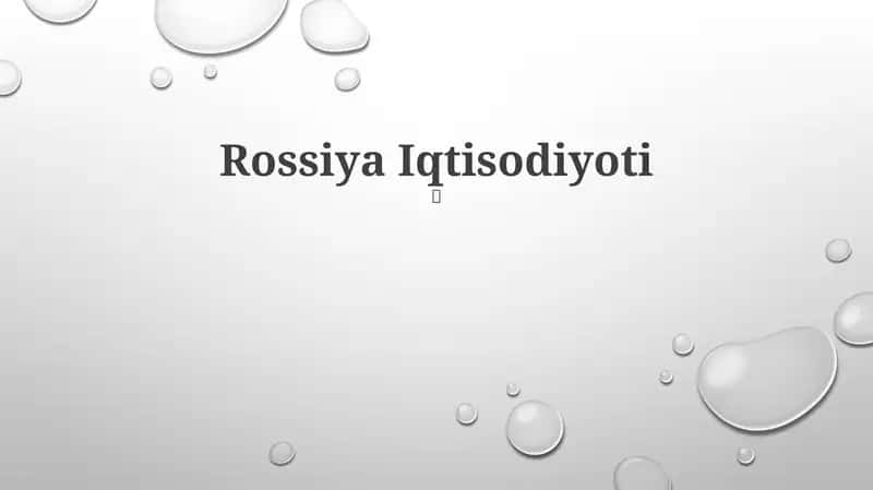Rossiya Iqtisodiyoti 1
