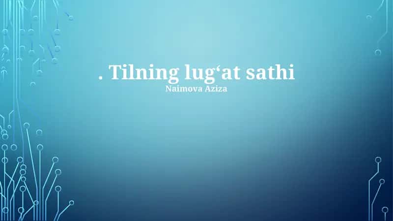 Tilning lug‘at sathi 1