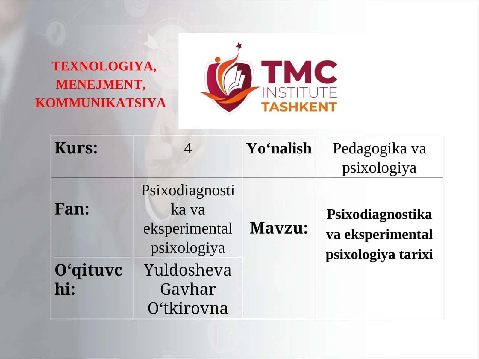 Psixodiagnostika va eksperimental psixologiya tarixi 1