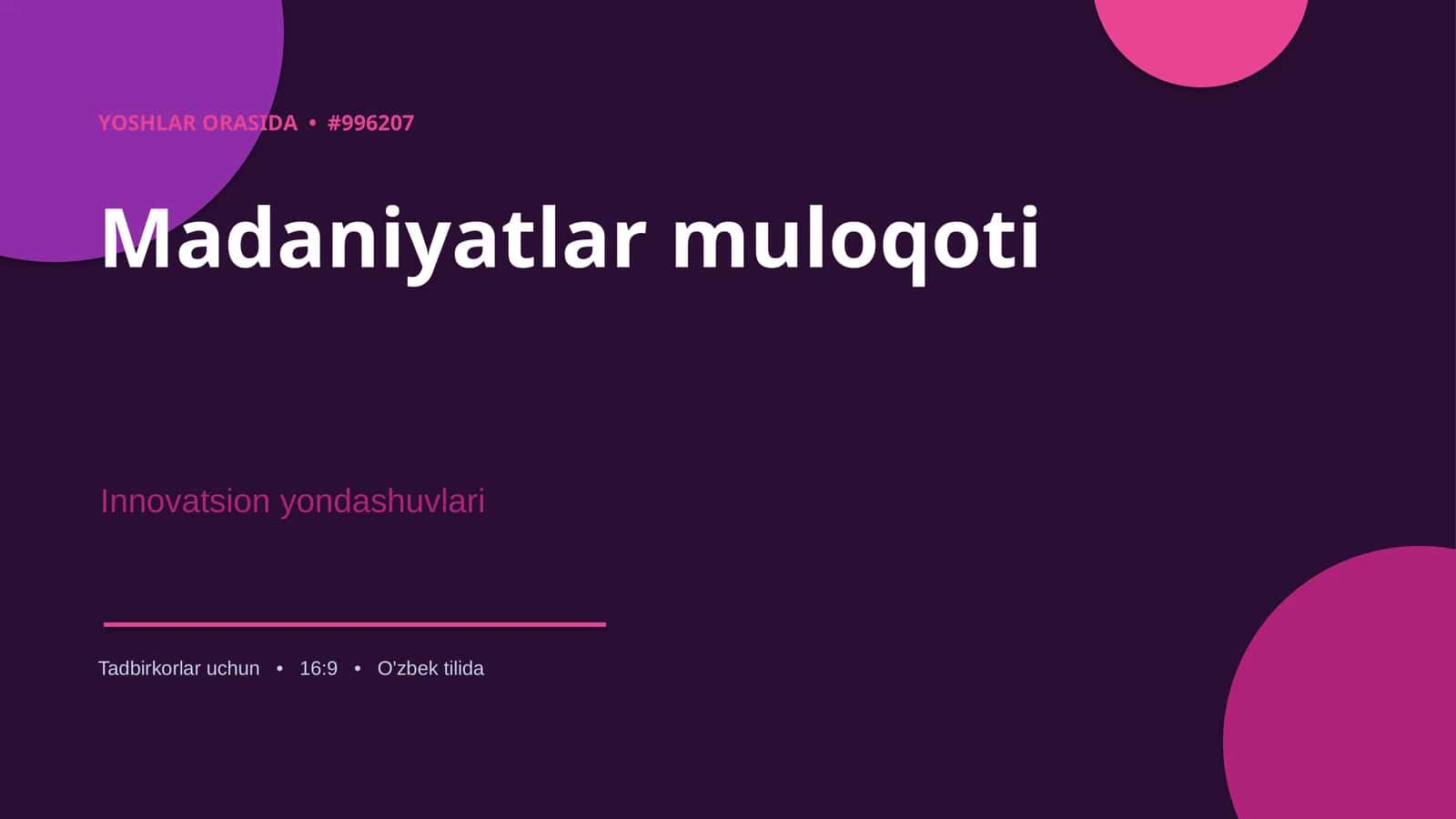 Madaniyatlar muloqoti 1