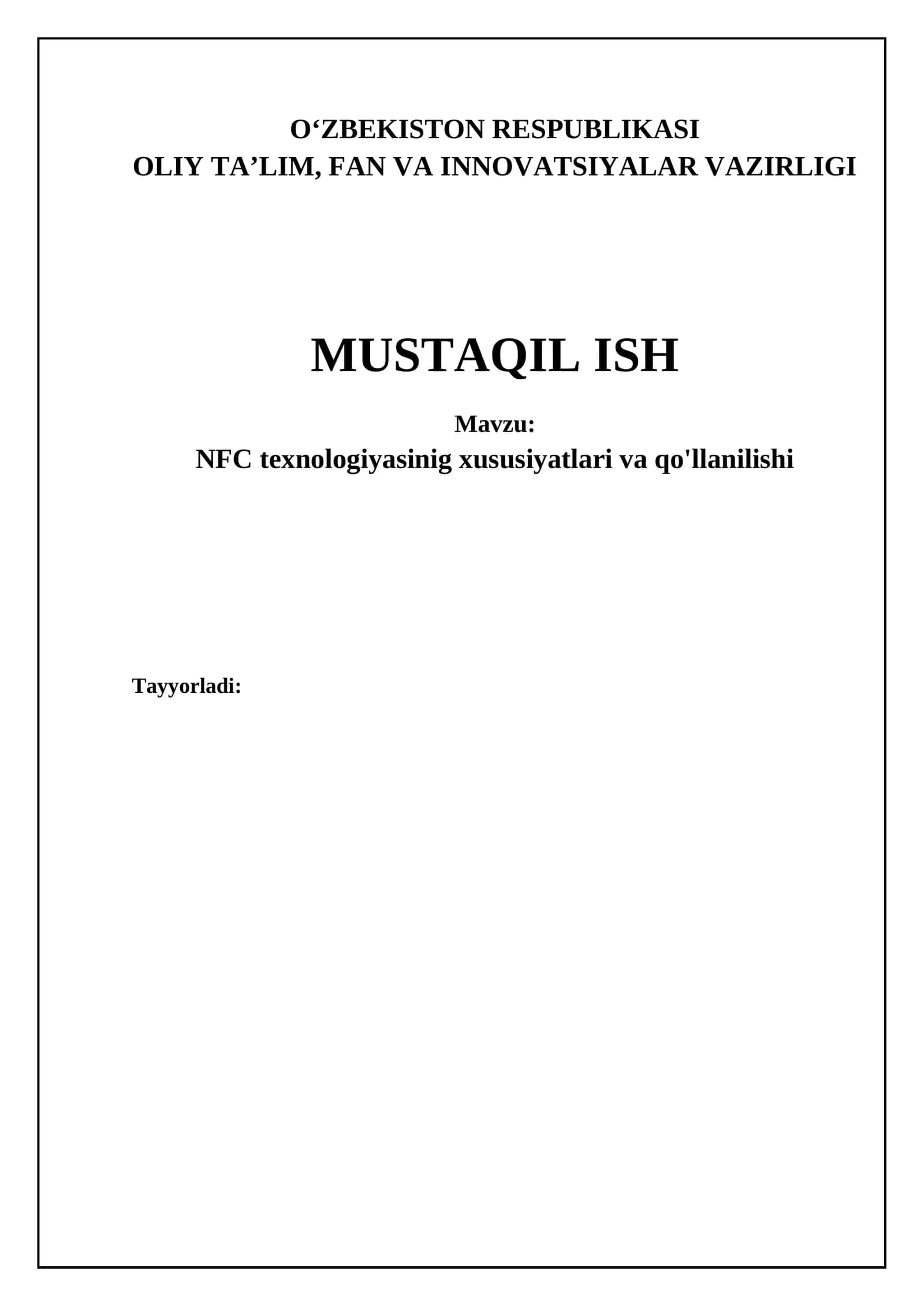 NFC texnologiyasining asosiy xususiyatlari va standartlari 1