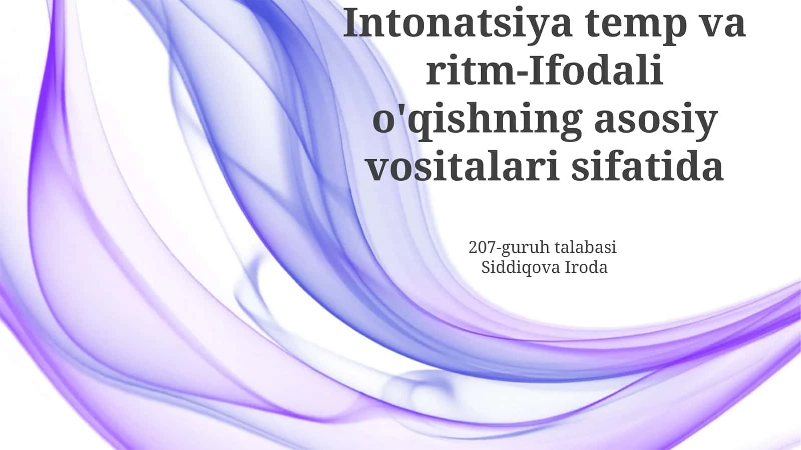 Intonatsiya temp va ritm-Ifodali o'qishning asosiy vositalari sifatida 1