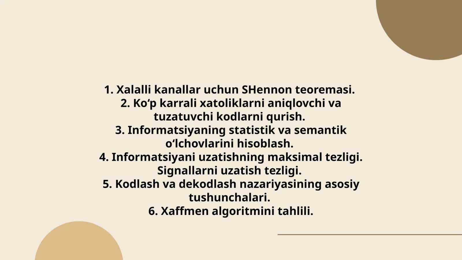Xalalli kanallar uchun SHennon teoremasi 1