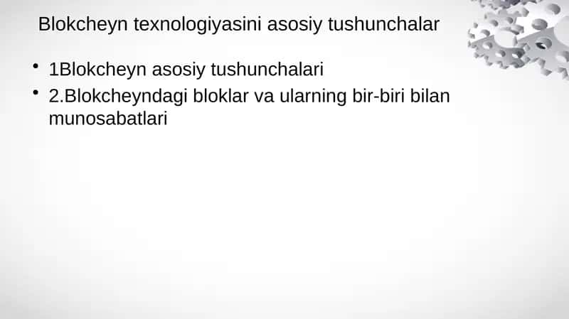 Blokcheyn texnologiyasini asosiy tushunchalar 1