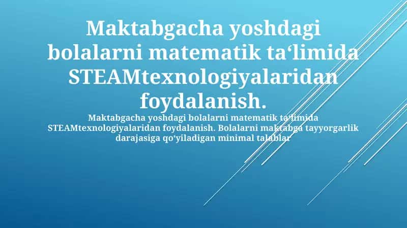 Matematik ta'limida STEAM texnologiyalari 1