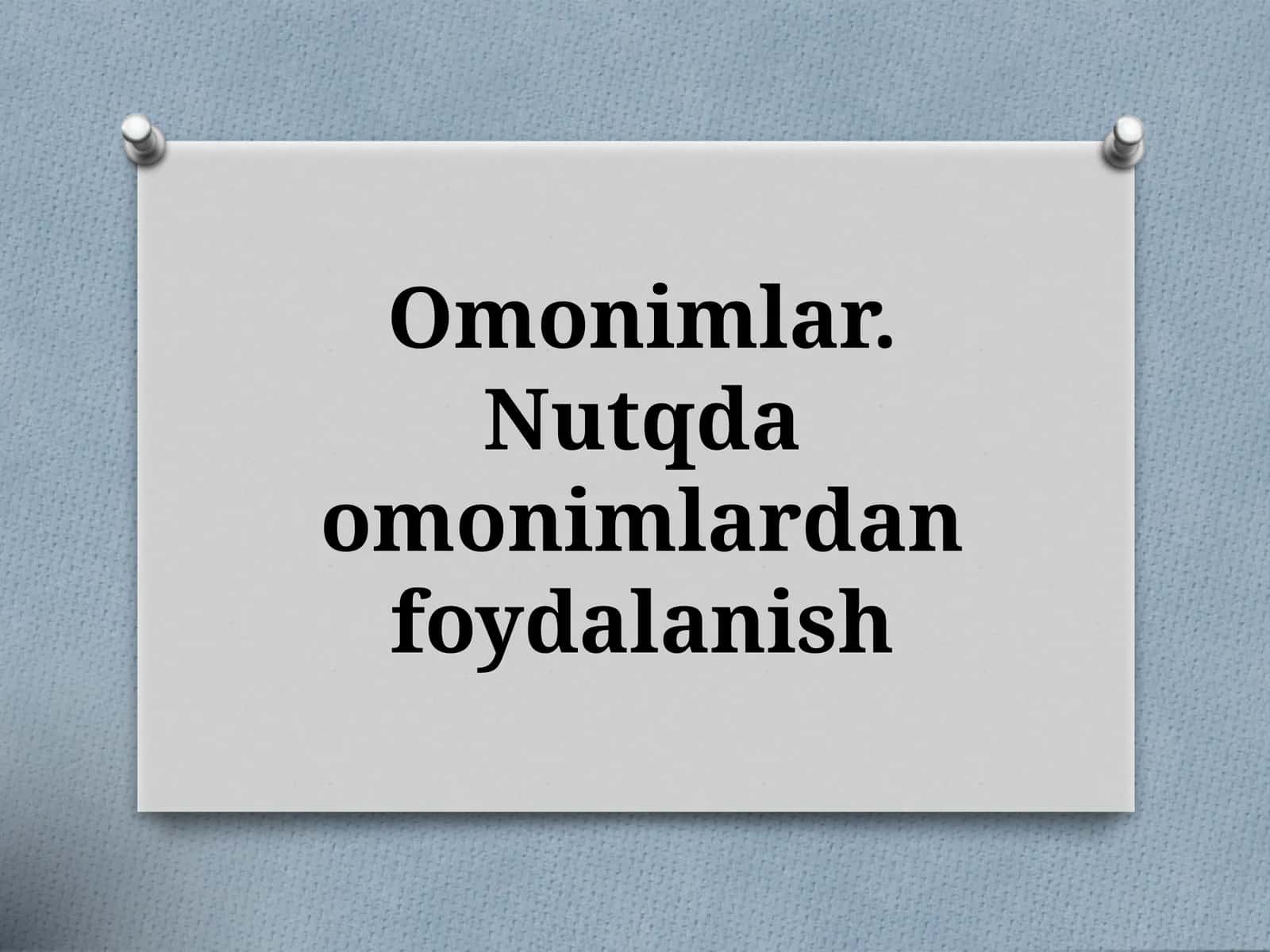 Omonimlar 1