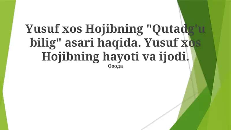 Qutadg'u Bilig 1
