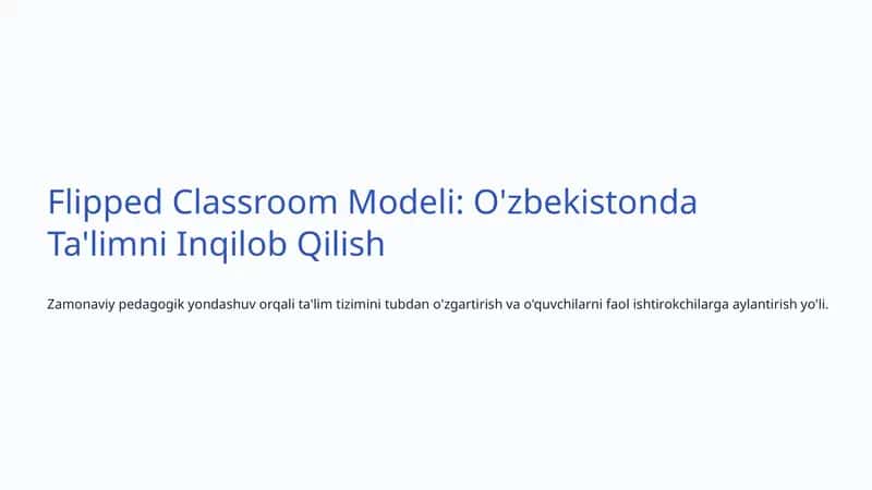 Flipped Classroom Modeli 1