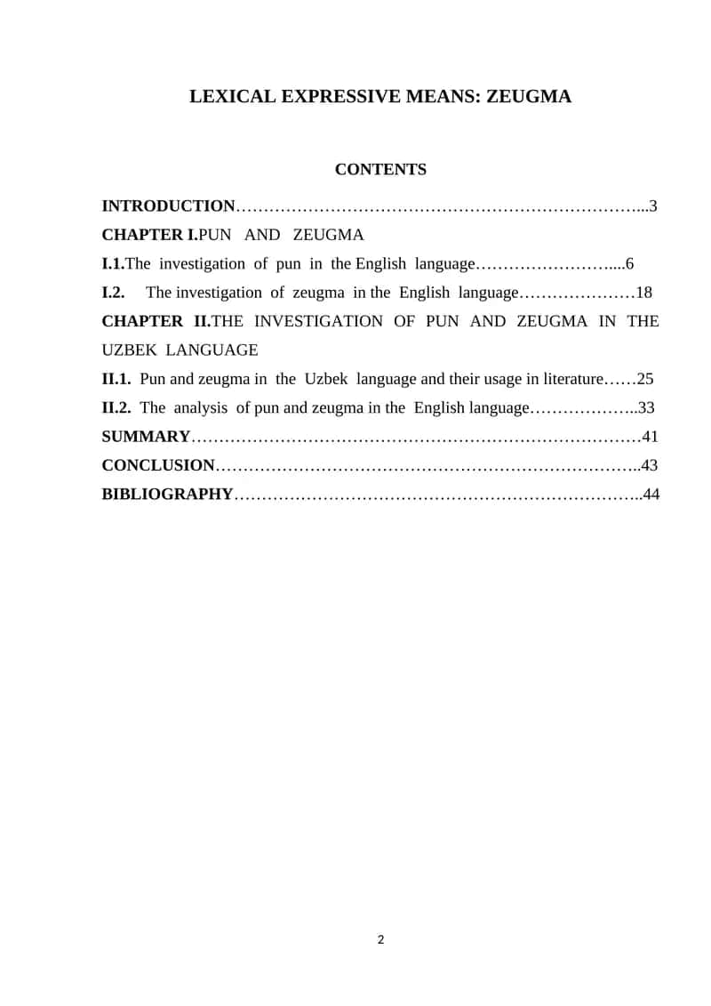 The investigation of Pun and Zeugma in the Uzbek language 1