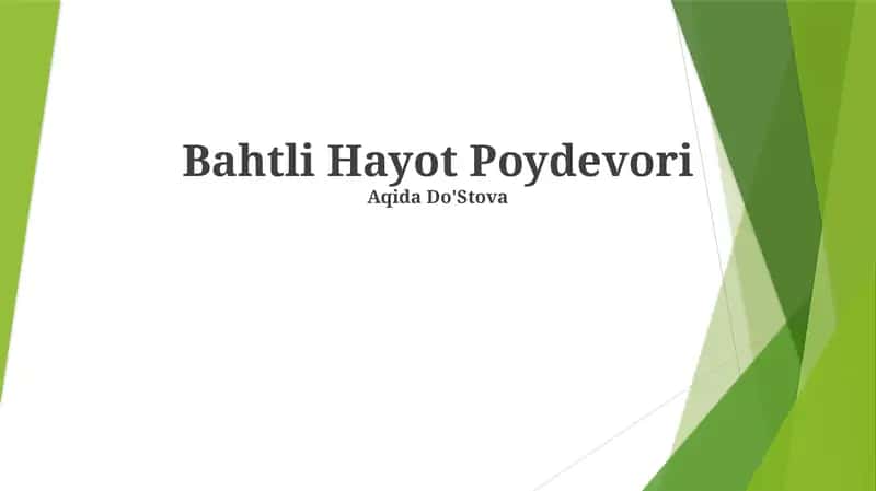 Bahtli Hayot Poydevori 1