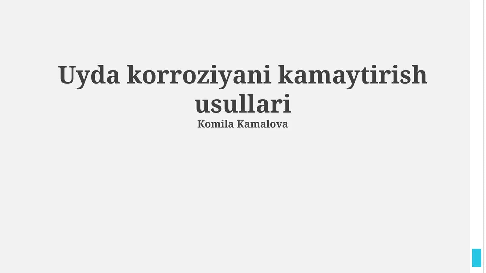 Uyda korroziyani kamaytirish usullari 1