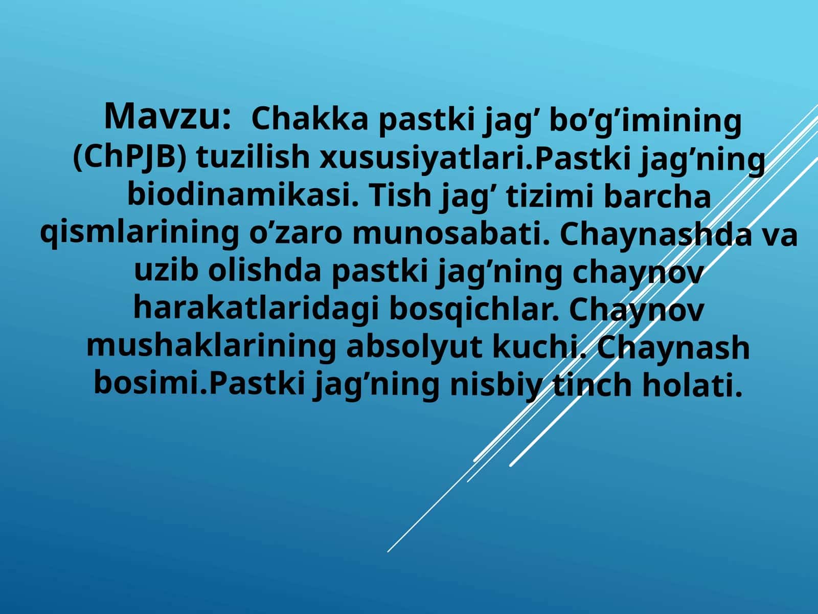 Chakka pastki jag’ bo’g’imining (ChPJB) tuzilish xususiyatlari 1