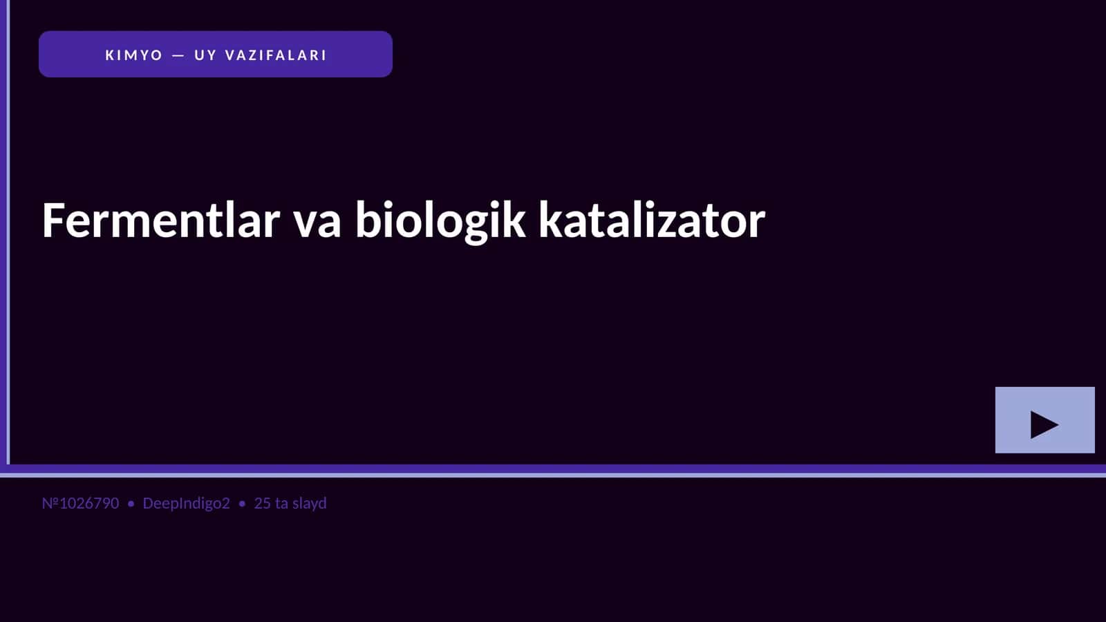 KIMYO — UY VAZIFALARI 1