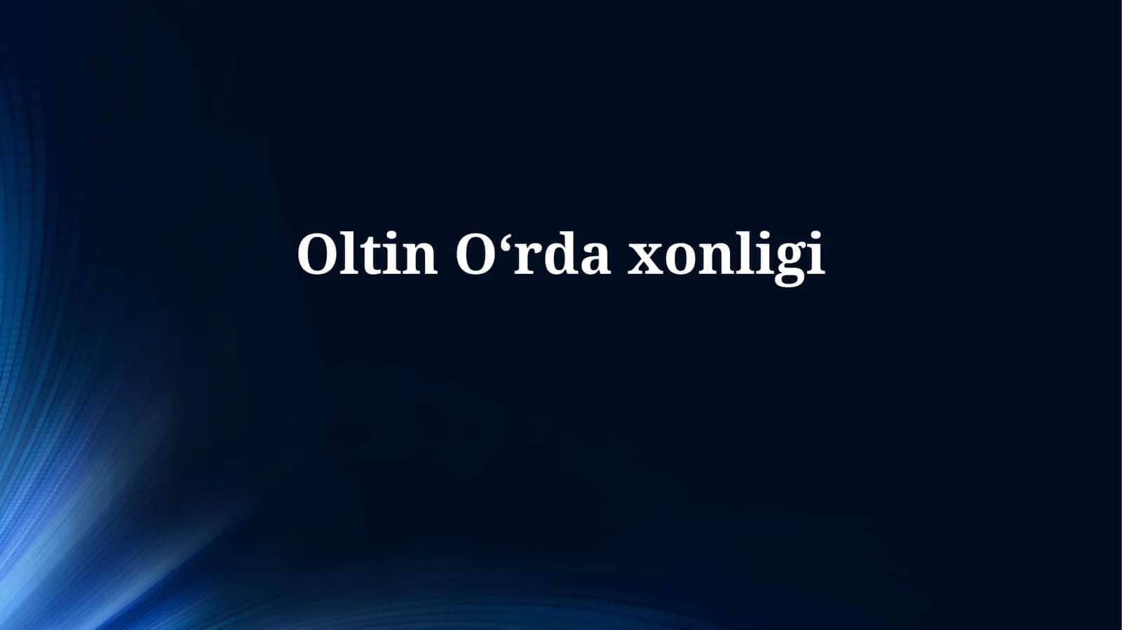 OltinOʻrdaxonligi 1