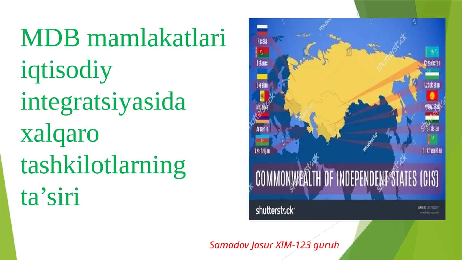 MDB mamlakatlari iqtisodiy integratsiyasida xalqaro tashkilotlarning ta’siri 1