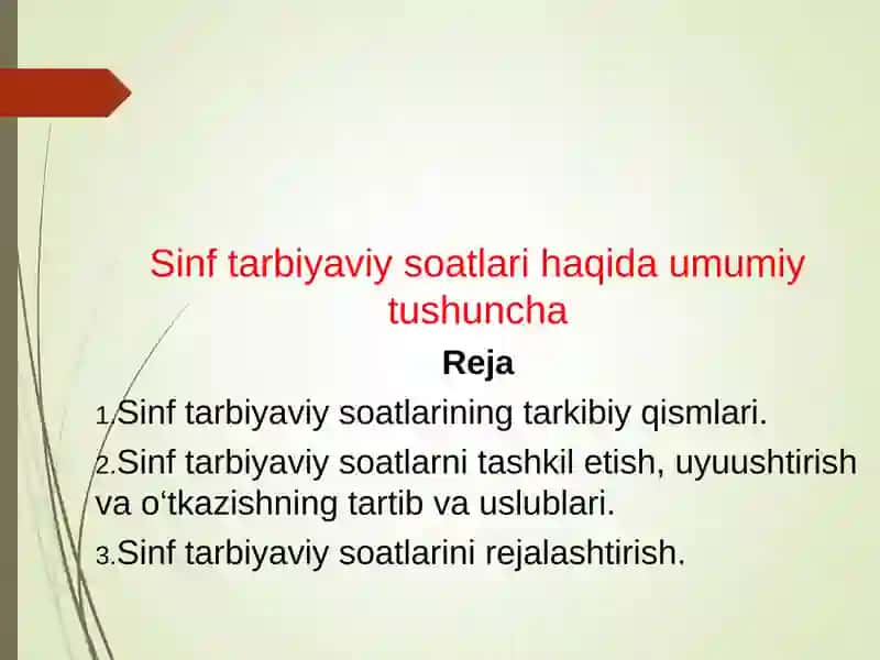 Sinf tarbiyaviy soatlari