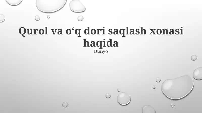 Qurol va oʻq dori saqlash xonasi haqida 1