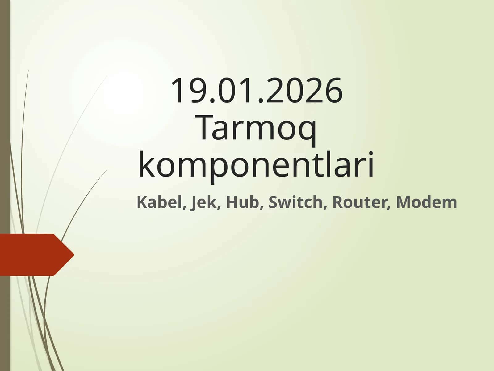 19.01.2026 Tarmoq komponentlari 1