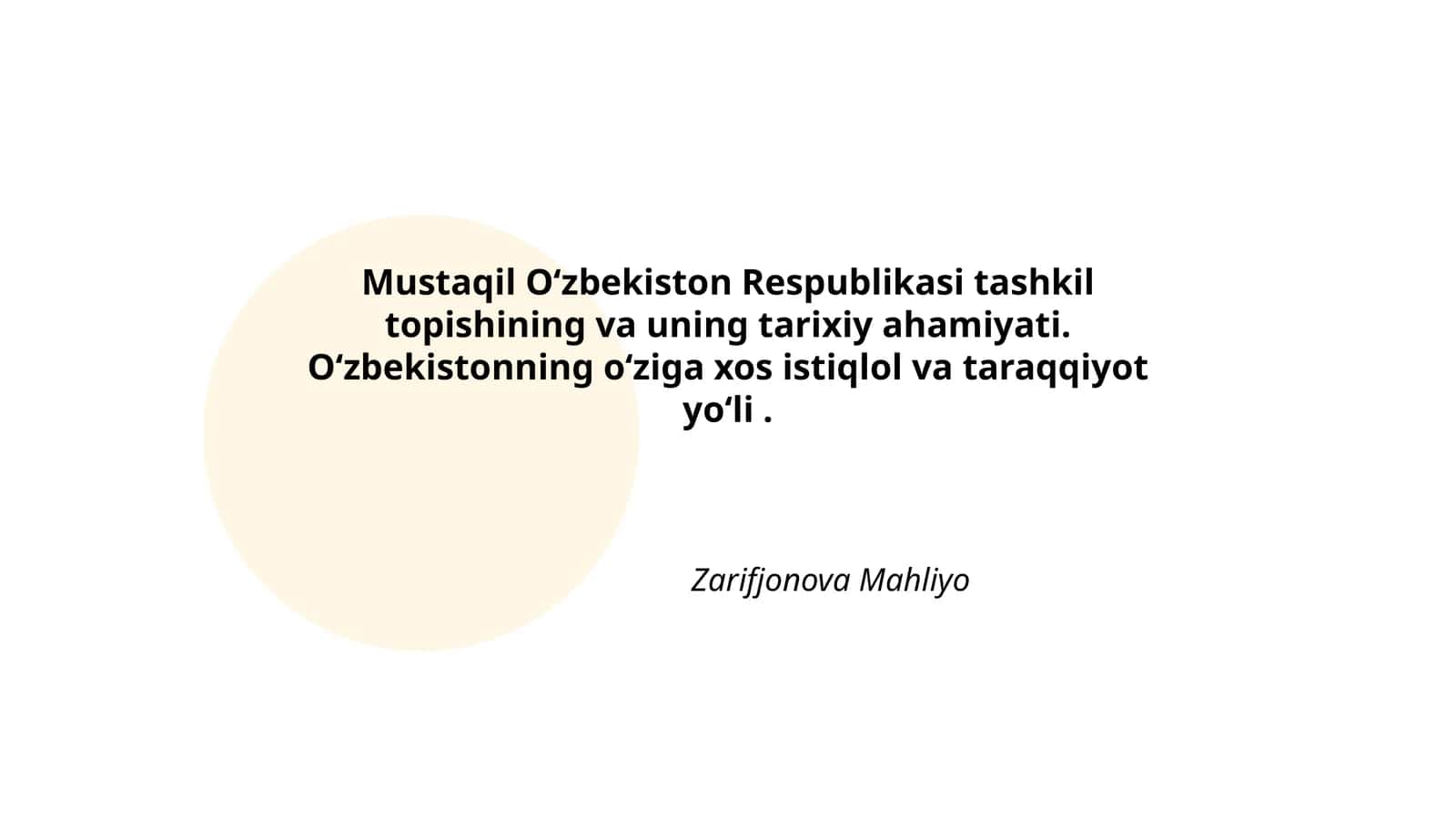 Oʻzbekiston Respublikasining Mustaqillikka Erishishi 1