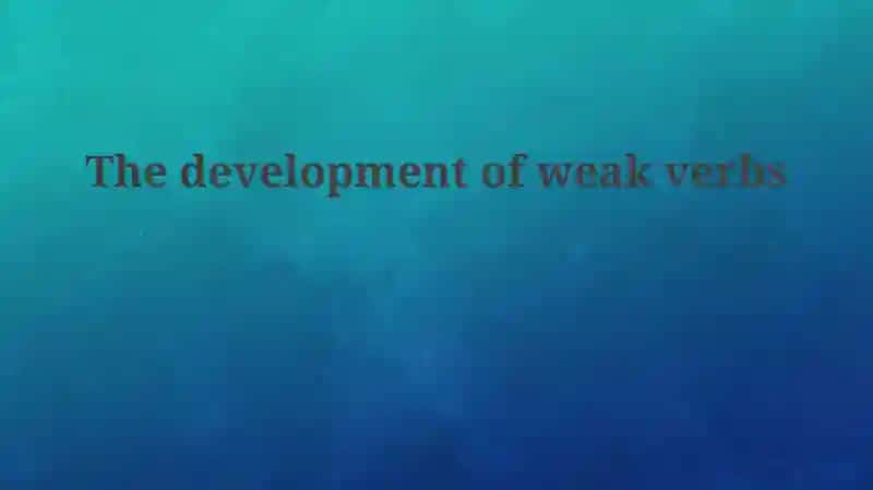 The development of weak verbs