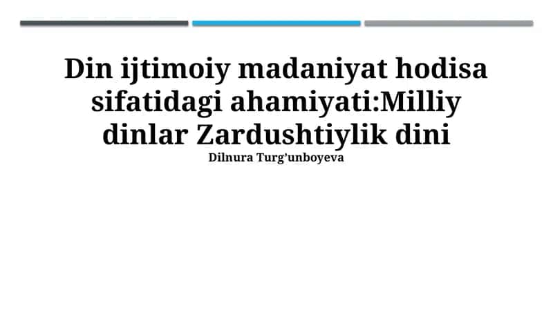 Zardushtiylikning bugungi kundagi holati 1