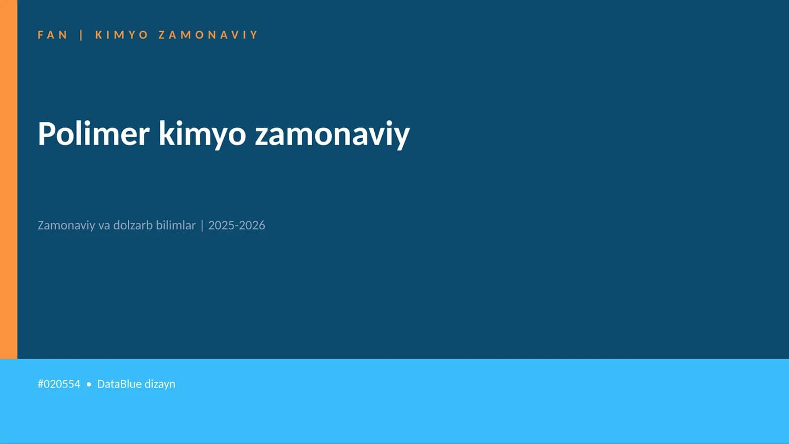 Polimеr kimyo zamonaviy 1