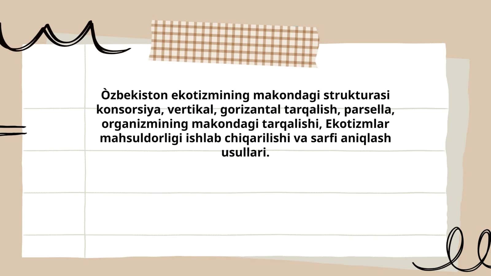 Ekotizmlar mahsuldorligi ishlab chiqarilishi va sarfi aniqlash usullari 1