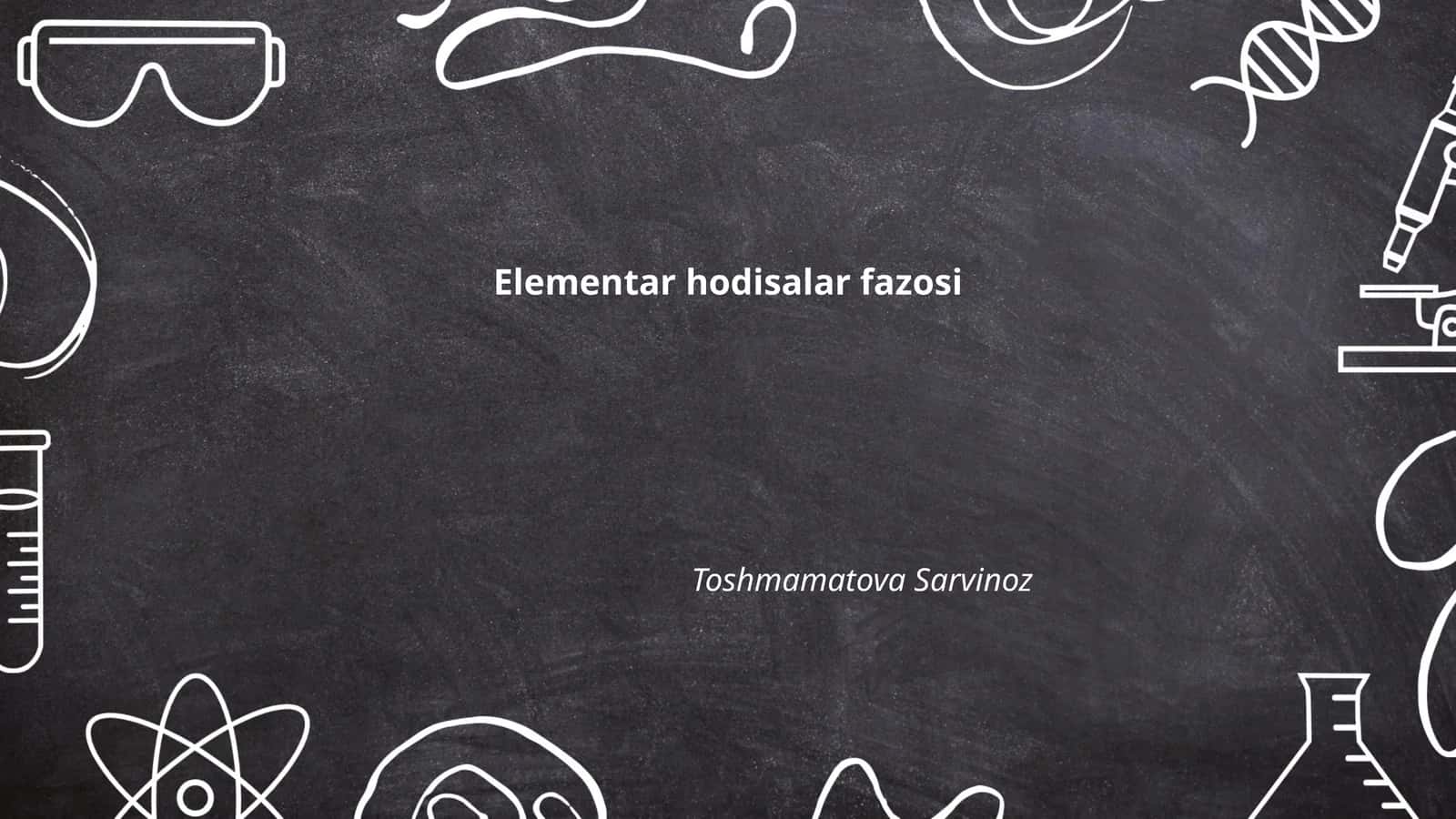 Elementar hodisalar fazosi 1