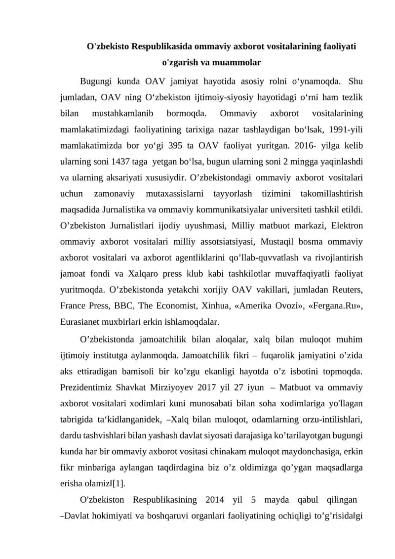 Ommaviy axborot vositalari 1