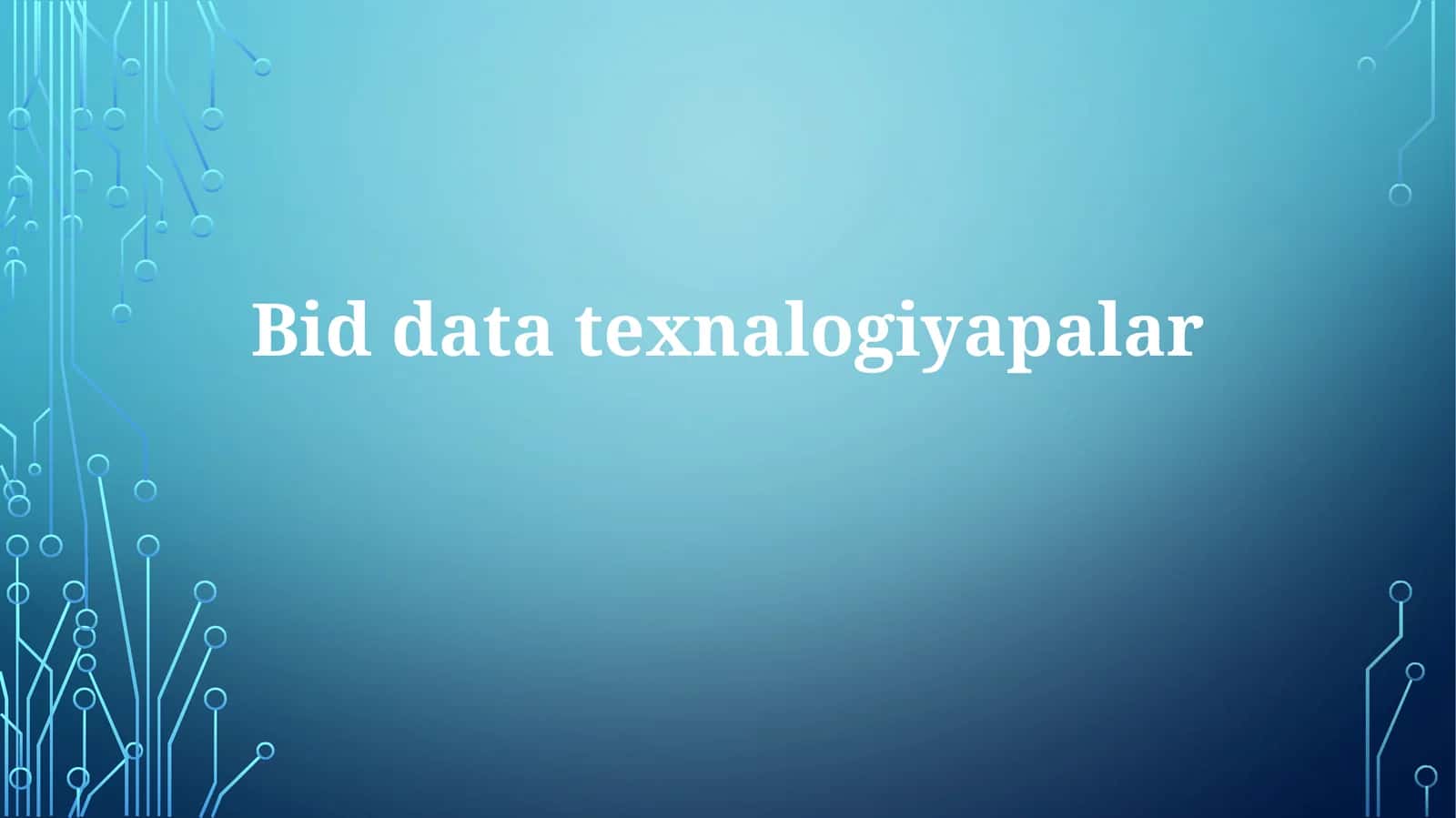 Bid datatexnalogiyapalar 1