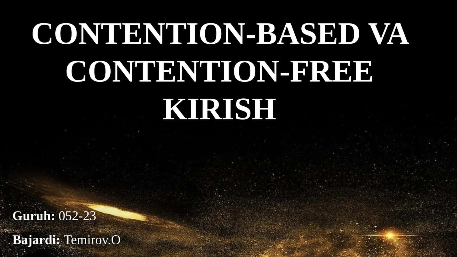 Contention-based va contention-free kirish 1