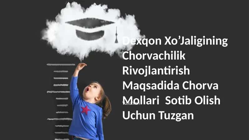 Dexqon Xo'jaligining Chorvachiligini Rivojlantirish Maqsadida Chorva Mollari Sotib Olish Uchun Tuzgan Yusufxon 1