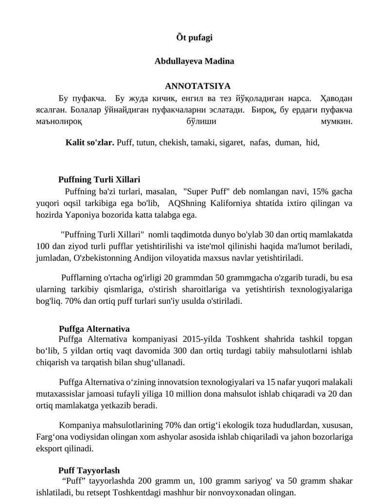 Puffning Turli Xillari 1