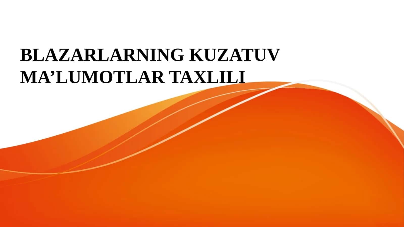 Blazarlarning Kuzatuv Ma'lumotlar Taxlili 1