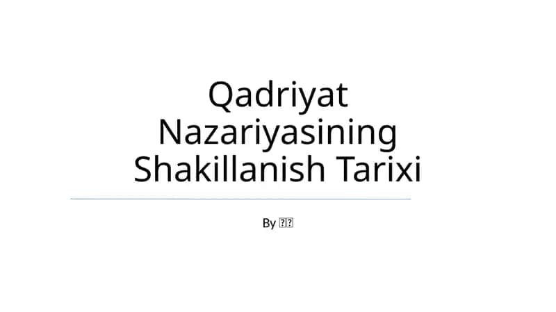 Qadriyat Nazariyasining Shakillanish Tarixi 1