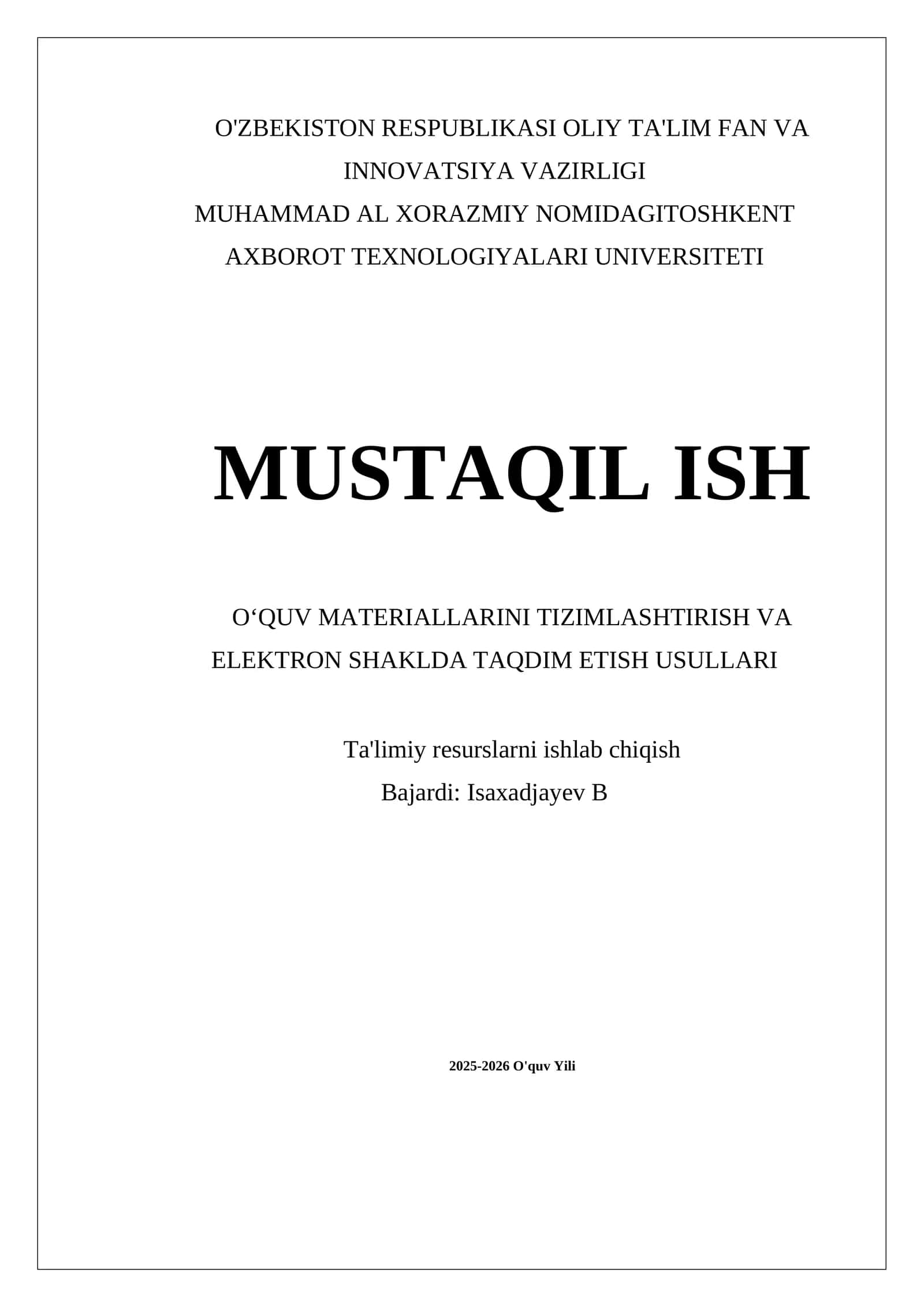 Elektron o‘quv materiallarini tizimlashtirish va elektron shaklda taqdim etish usullari 1