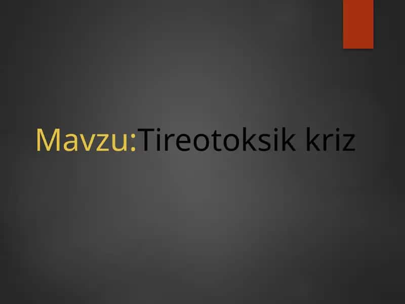 tireotoksik kriz prezentatsiya 1