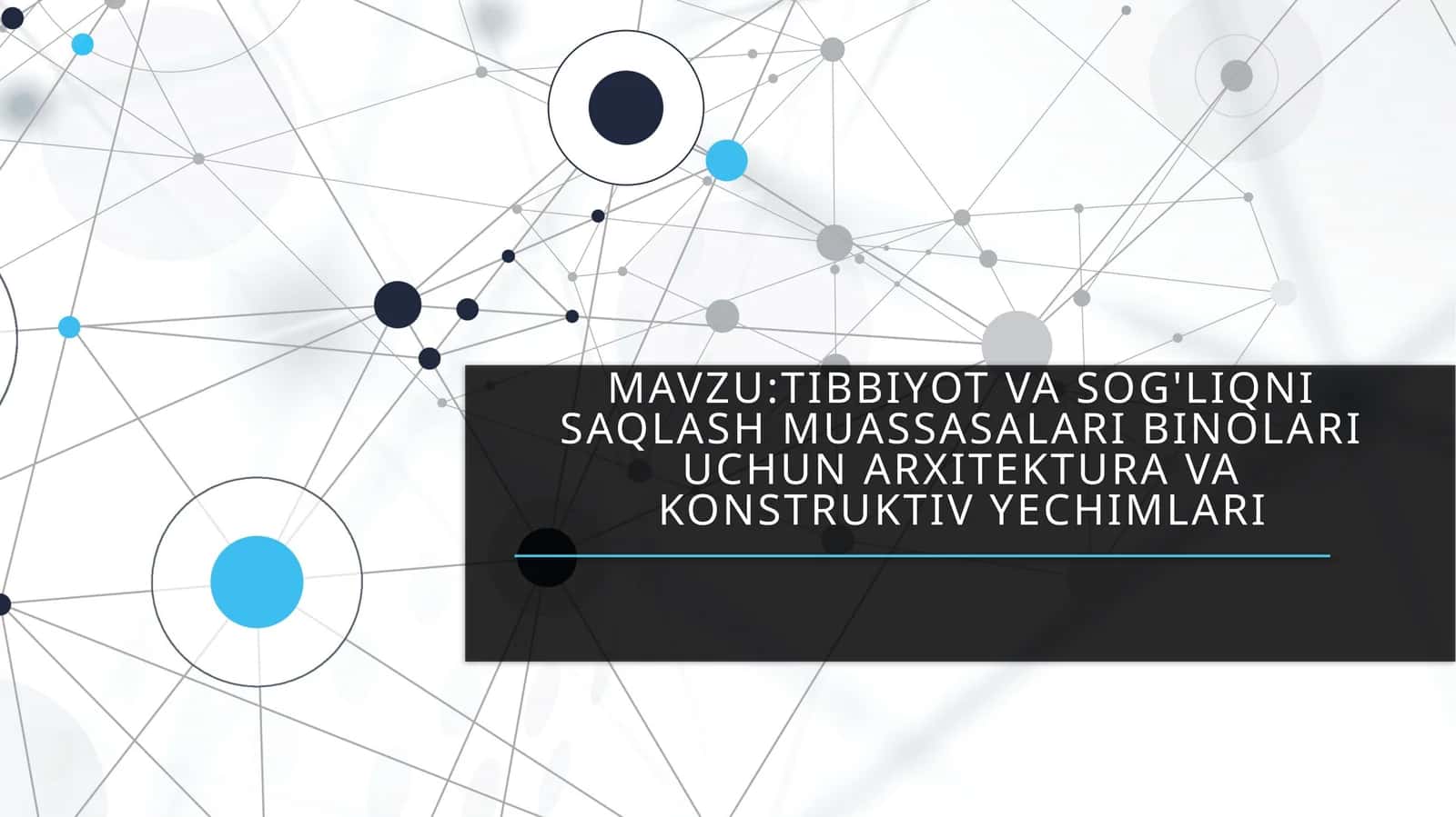 Tibbiyot va sog'liqni saqlash muassasalari binolari uchun arxitektura va konstruktiv yechimlari 1