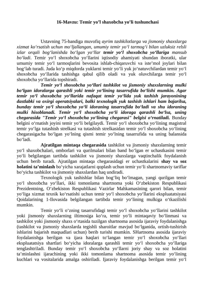 Temir yo’l shaxobcha yo’li tushunchasi 1