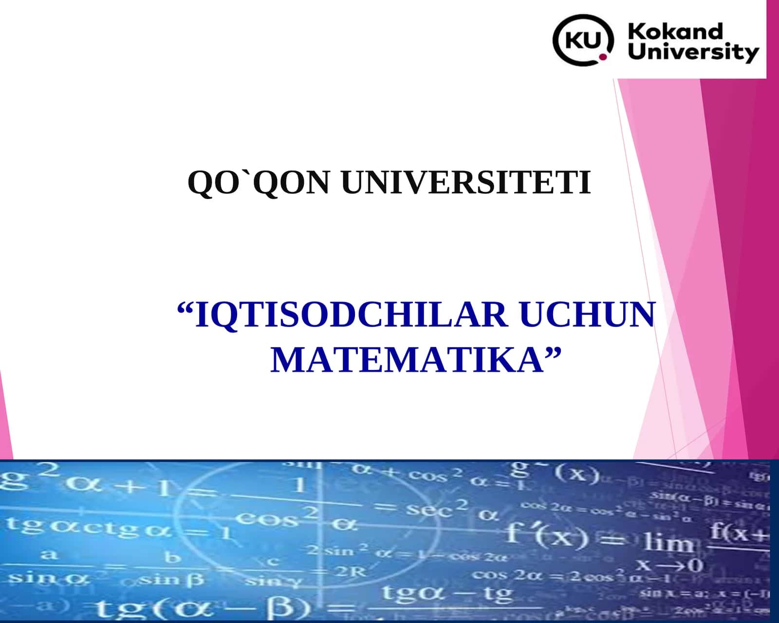 IQTISODCHILAR UCHUN MATEMATIKA 1