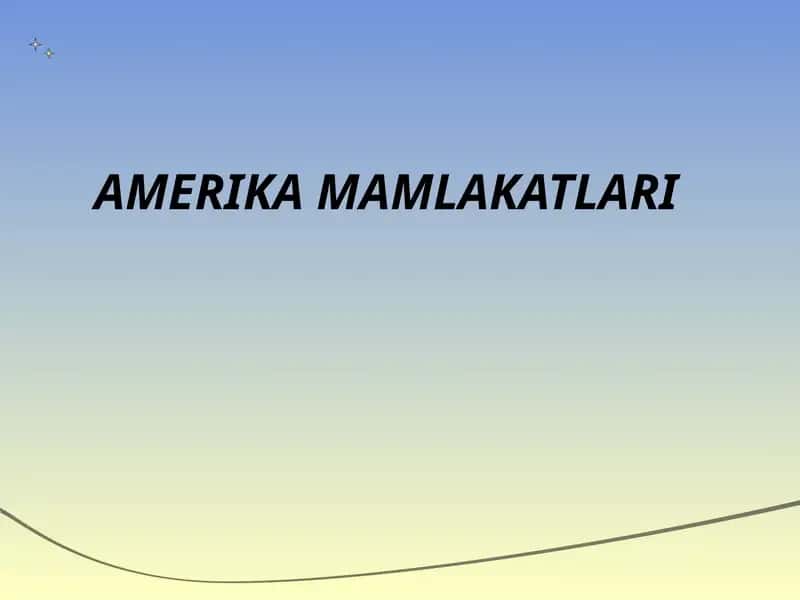 Amerika Mamlakatlari 1