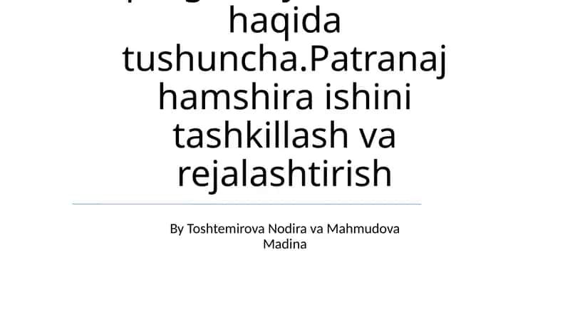 Universal progressiya modeli haqida tushuncha 1