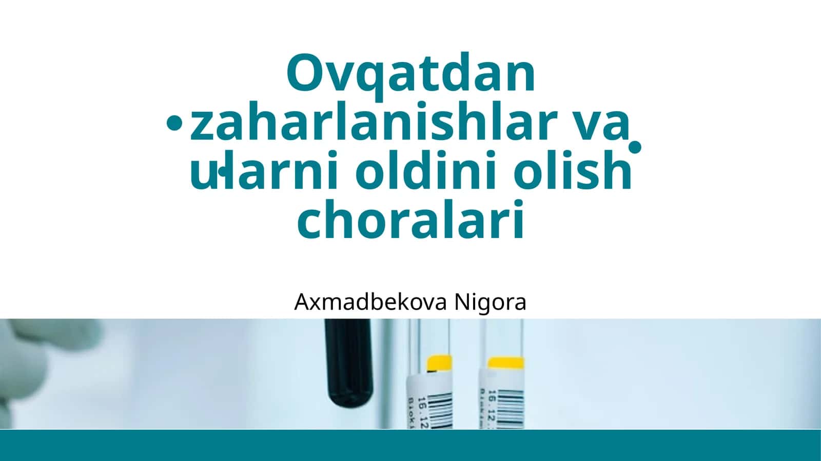 Ovqatdan zaharlanishlar va ularni oldini olish choralari 1