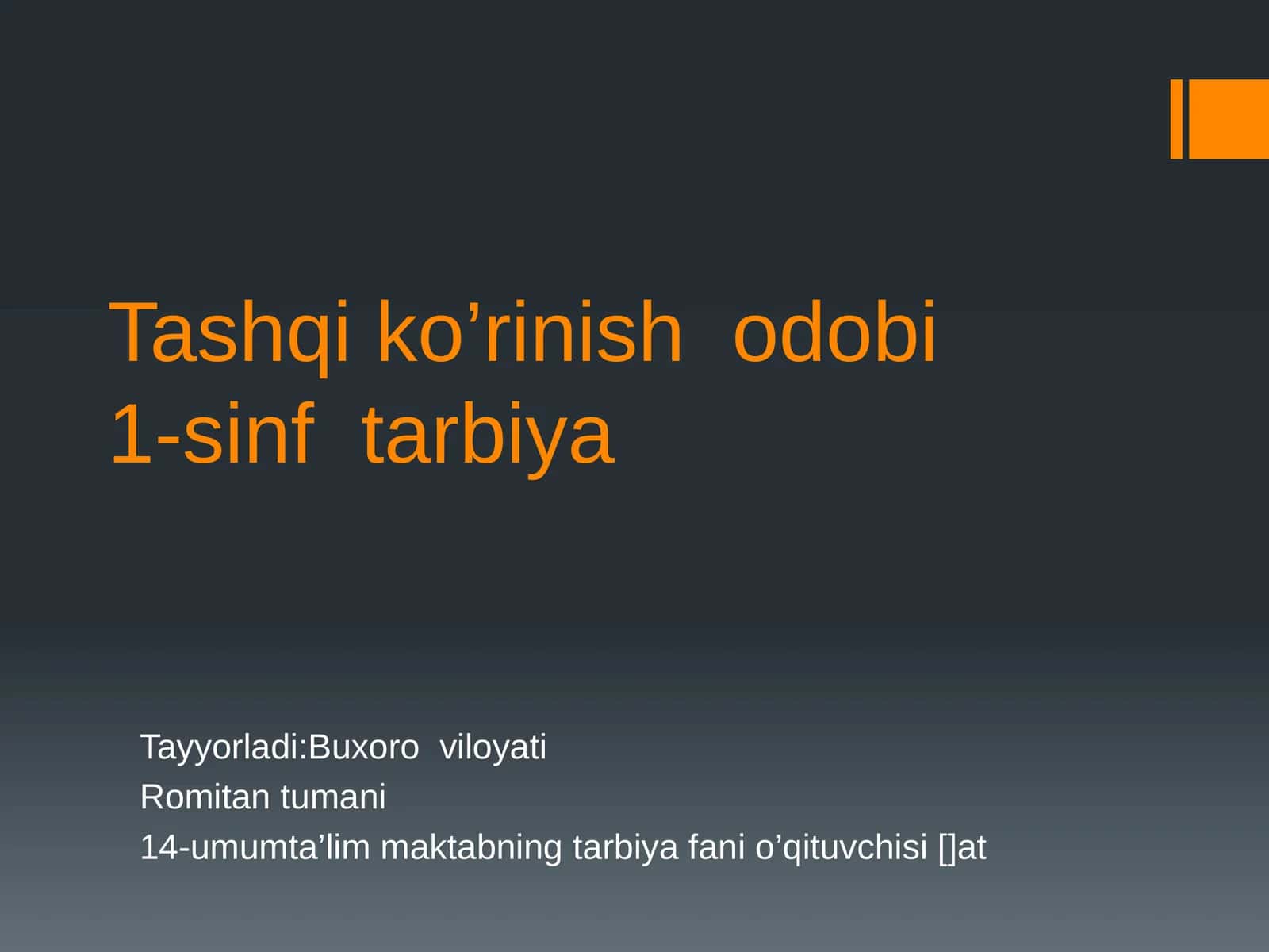 Tashqi ko’rinish odobi 1