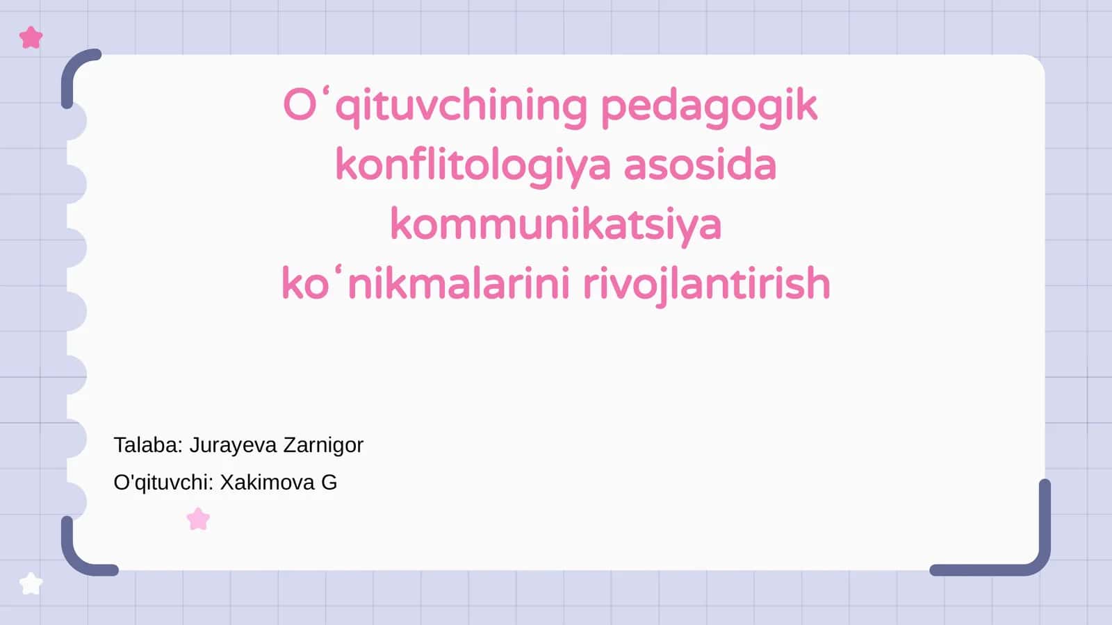 Oʻqituvchining pedagogik konflitologiya asosida kommunikatsiya koʻnikmalarini rivojlantirish 1